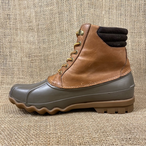 🛑SOLD🛑  Sperry Duck Boots Top sider Brown Waterproof  Size 9.5 - Picture 4 of 10